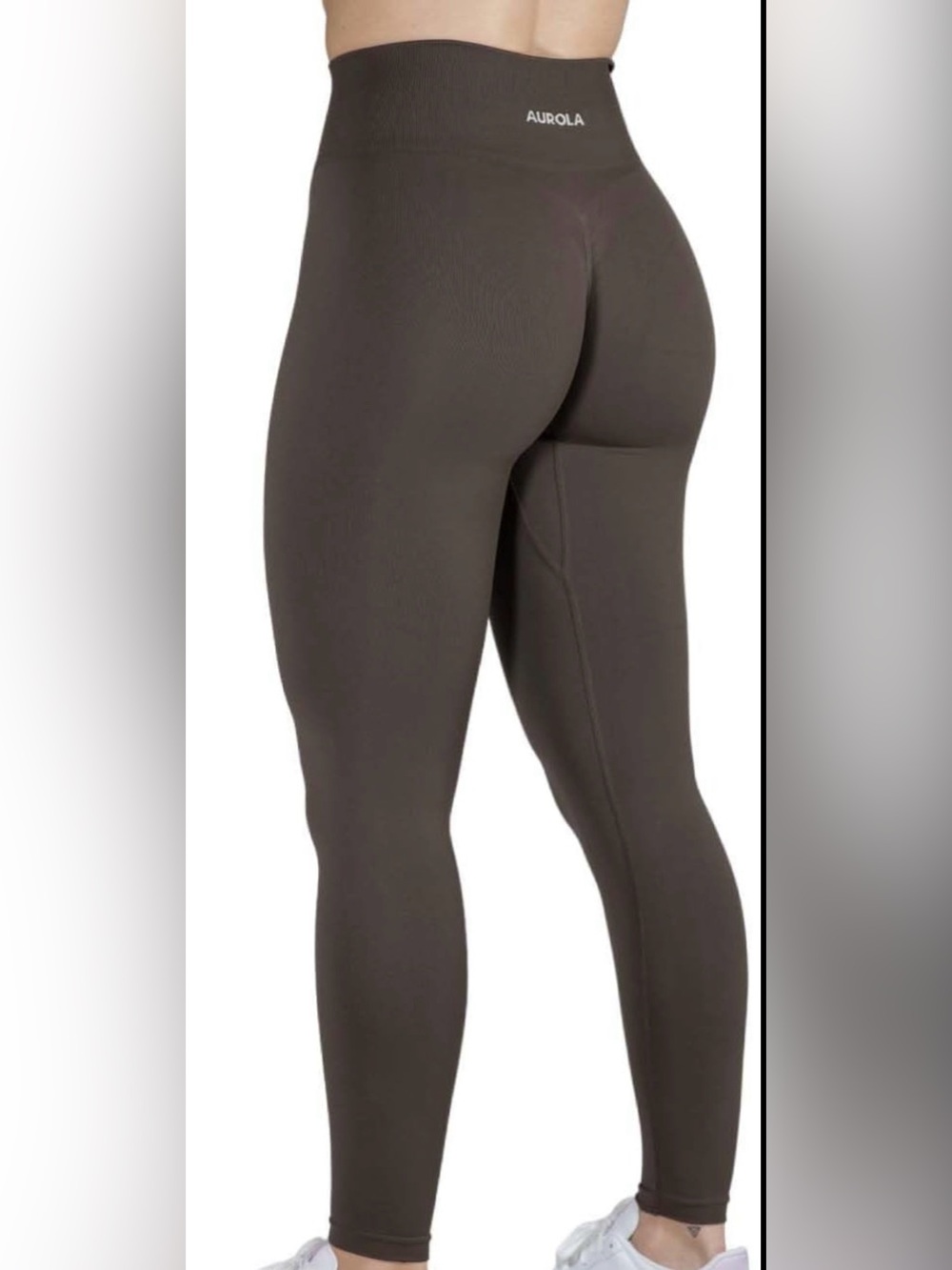 AUROLA Dream Seamless High Waisted Scrunch Leggings Brown Olive XS